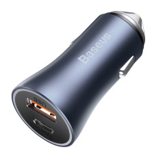 Автомобільний зарядний пристрій Baseus Golden Contactor Pro Dual Quick Charger Car Charger 40W 2USB Сірий