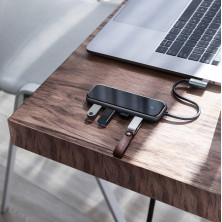 USB-хаб Baseus 5in1 Multi-functional 5-Port Type-C HUB Adapter Type-C to USB3.0*4, Type-C(PD)*1 Сірий