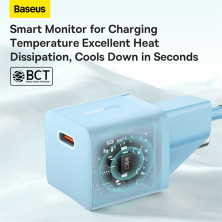 Мережевий зарядний пристрій Baseus GaN5 Fast Charger 1C PD3.0 20W Type-C 3A Блакитний