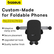 Автотримач для телефону Baseus UltraControl Mega Series Folding Screen Phone Car Mount у повітропровід Чорний