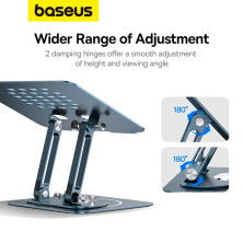 Підставка для ноутбука Baseus UltraStable Pro Series Rotatable and Foldable Laptop Stand на 2 шарнірах обертання 360° Сірий
