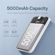 УМБ Baseus Magnetic Mini Wireless Fast Charge 2in1 5000mAh 20W 2.4A QC3.0+PD3.0 с Беспроводной зарядкой Qi 15W Белый