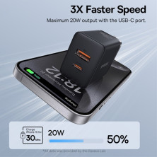 Сетевое зарядное устройство Baseus Cube Fast Charger QC3.0+PD3.0 20W USB+Type-C 3A Черный