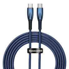 Кабель Baseus Glimmer Series Fast Charging Data Cable Type-C to Type-C 100W 20V 5A 2m Синий