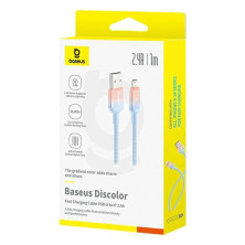 Кабель Baseus Discolor Series Fast Charging Data Cable USB to Lightning 2.4A 1m Голубой