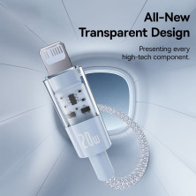 Кабель Baseus Gem Series Fast Charging Data Cable Type-C to Lightning PD 20W 1m Голубой