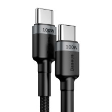 Кабель Baseus Cafule Flash Charging Data Line Cable Type-C to Type-C PD 2.0 QC 3.0 100W 20V 5A 2m Черный