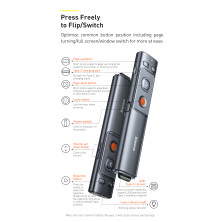 Презентер лазерная указка Baseus Orange Dot Wireless Presenter Red Laser Серый
