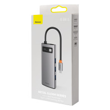 USB-хаб Baseus 6in1 Metal Gleam 6-Port Type-C HUB Adapter Type-C to USB3.0*3, Type-C(PD)*1, 4KHDMI, RJ45 Сірий