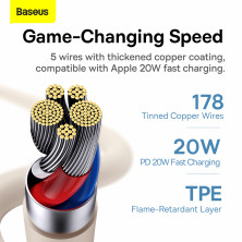 Кабель Baseus Jelly Liquid Silica Gel Fast Charging Data Cable Type-C to Lightning PD 20W 1.2m Рожевий