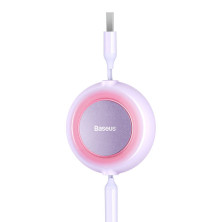 Кабель Baseus Bright Mirror 2 Series Retractable 3-in-1 Fast Charging Data Cable USB to Lightning+Type-C+MicroUSB 3.5А 1.1m Фіолетовий