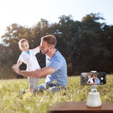 Смарт держатель для смартфона одноосевой стабилизатор Baseus 360°AI Following Shot Tripod Head Белый