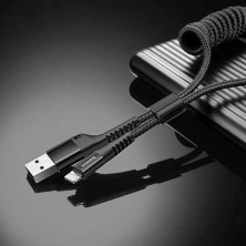 Кабель Baseus Fish Eye Spring Data Cable USB to Lightning 2A 1m Чорний