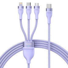Кабель Baseus Flash Series 2 3-in-1 Fast Charging Data Cable Type-C to Lightning+Type-C+MicroUSB 100W 1.5m Фіолетовий