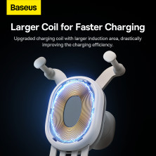 Бездротовий автомобільний зарядний пристрій Baseus Stable Gravitational Wireless Charging Car Mount Pro з технологією Qi 15W Білий