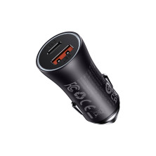 Автомобильное зарядное устройство Baseus Golden Contactor Max Dual Fast Charger Car Charger 60W USB+Type-C Серый