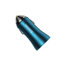 Автомобільний зарядний пристрій Baseus Golden Contactor Max Dual Fast Charger Car Charger 60W USB+Type-C Блакитний