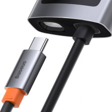USB-хаб Baseus 4in1 Metal Gleam 4-Port Type-C HUB Adapter Type-C to USB3.0*1, USB2.0*1, Type-C(PD)*1, 4KHDMI Сірий