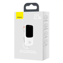 УМБ Baseus Q Pow Pro 20000mAh 22.5W 5A с технологией QC3.0+PD3.0 и Type-C кабелем 22.5W Белый