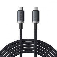 Кабель Baseus Crystal Shine USB3.2 Full Featured Fast Charging Data Cable Type-C to Type-C 100W 4K@60Hz 20Gbps 1.5m Черный