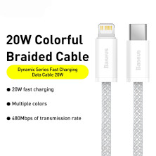 Кабель Baseus Dynamic Series Fast Charging Data Cable Type-C to Lightning PD 20W 1m Білий