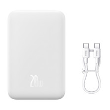 УМБ Baseus Magnetic Mini Wireless Fast Charge 2in1 20000mAh 20W 3A QC3.0+PD3.0 с Беспроводной зарядкой Qi 15W Белый