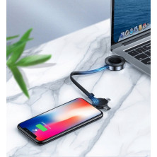 Кабель Baseus Star Ring Series 4-in-1 Wireless Charging Cable USB to Lightning+Type-C+MicroUSB+iWatch 3А 0.18m Чорний