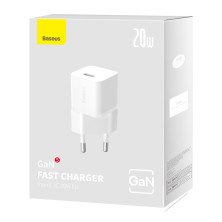 Мережевий зарядний пристрій Baseus GaN5 Fast Charger 1C PD3.0 20W Type-C 3A Білий