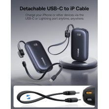 УМБ Baseus EnerFill FC21 Qpow 3 Ultra 10000mAh 22.5W с технологией QC3.0+PD3.0 + Кабель Type-C to Lightning Черный