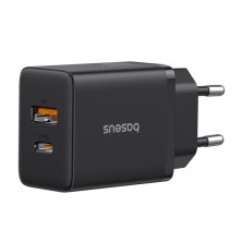 Мережевий зарядний пристрій Baseus Cube Fast Charger QC3.0+PD3.0 30W USB+Type-C 3A Чорний