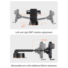 Бездротовий автомобільний зарядний пристрій Baseus Wisdom Auto Alignment Car Mount Wireless Charger Suction Base з технологією Qi 15W Чорний