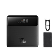 УМБ Baseus Blade Power Digital Display HD Edition 20000mAh 100W 6A з технологією QC3.0+PD3.0 + кабель Type-C to Type-C 100W 20V/5A 1м Чорний