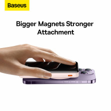 УМБ Baseus Magnetic Bracket 3in1 10000mAh 20W 3A QC3.0+PD3.0 с Беспроводной зарядкой Qi 15W Розовый