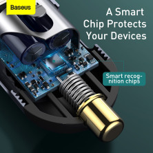 Автомобільний зарядний пристрій Baseus Share Together PPS multi-port Fast Charging Car Charge 120W 2USB+2Type-C з подовжувачем 1.5м Сірий