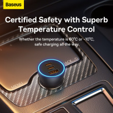Автомобильное зарядное устройство Baseus Golden Contactor Pro Triple Fast Charger Car Charger 65W USB+2Type-C Серый