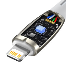 Кабель Baseus Glimmer Series Fast Charging Data Cable Type-C to Lightning PD 20W 1m Белый