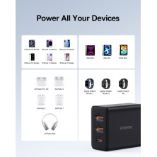 Мережевий зарядний пристрій Baseus Cube Fast Charger QC3.0+PD3.0 30W 2USB+Type-C 3A Чорний