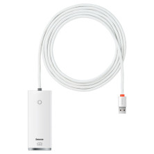 USB-хаб Baseus 4in1 Lite Series 4-Port Type-A HUB Adapter Type-A to USB3.0*4 кабель 2м Білий