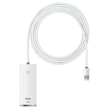 USB-хаб Baseus 4in1 Lite Series 4-Port Type-A HUB Adapter Type-A to USB3.0*4 кабель 2м Білий
