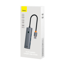 USB-хаб Baseus 4in1 UltraJoy 4-Port Type-A HUB Adapter Type-A to USB3.0*4 Сірий