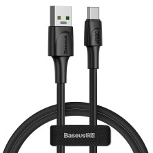 Кабель Baseus White Series Support VOOC Quick Charging Cable USB to Type-C 100W 20V 5A 1m Черный