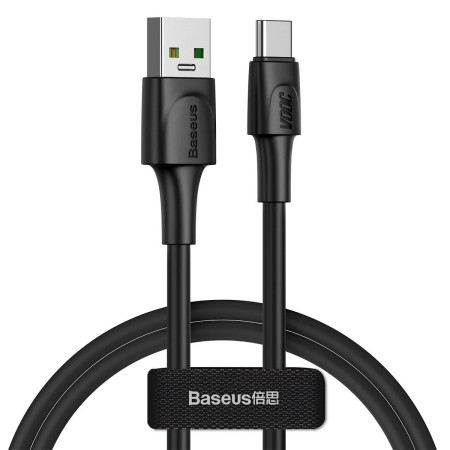 Кабель Baseus White Series Support VOOC Quick Charging Cable USB to Type-C 100W 20V 5A 1m Черный