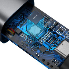 USB-хаб Baseus Steel Cannon Series USB A & Type-C Bidirectional Gigabit LAN Ethernet RJ45 Adapter Сірий
