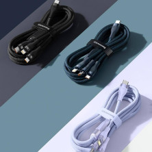 Кабель Baseus Flash Series 2 3-in-1 Fast Charging Data Cable Type-C to Lightning+Type-C+MicroUSB 100W 1.5m Фіолетовий