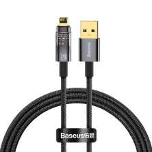 Кабель Baseus Explorer Series Auto Power-Off Fast Charging Data Cable USB to Lightning 2.4A 1m Чорний