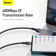 Кабель Baseus Flash Series 2 3-in-1 Fast Charging Data Cable USB to Lightning+Type-C+MicroUSB 66W 1.2m Черный