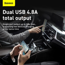Автомобільний зарядний пристрій Baseus Grain Pro Car Charge 2USB 4.8A Білий