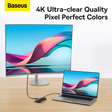 USB-хаб Baseus 5in1 Lite Series 5-Port Type-C HUB Adapter Type-C to USB3.0*3, Type-C(PD)*1, 4KHDMI Чорний