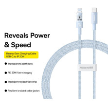Кабель Baseus Gem Series Fast Charging Data Cable Type-C to Lightning PD 20W 2m Голубой