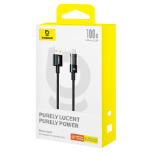 Кабель Baseus Gem Series Fast Charging Data Cable USB to Type-C 100W 20V 5A 1m Чорний